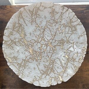 Elegant Gold and Cream Decorative Plate